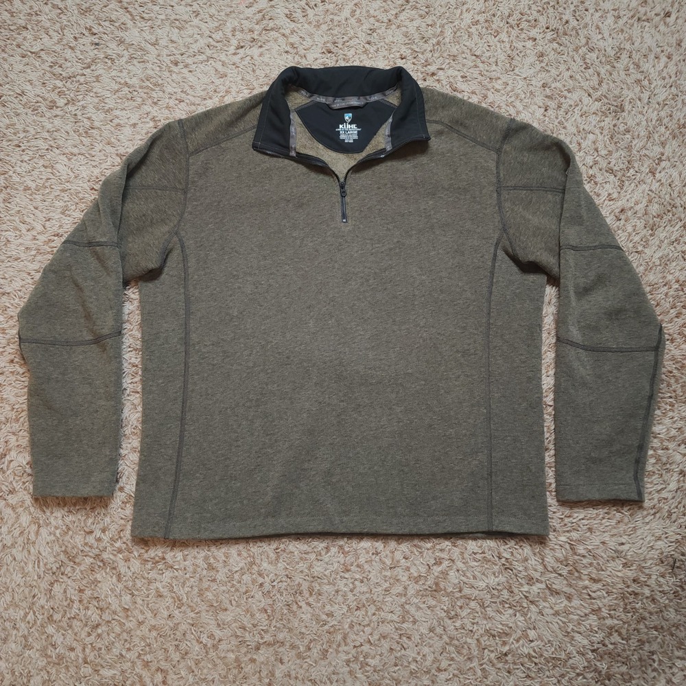 Kuhl Interceptr Pullover Mens XXL Olive Green Heather Quarter Zip Fleece Top
